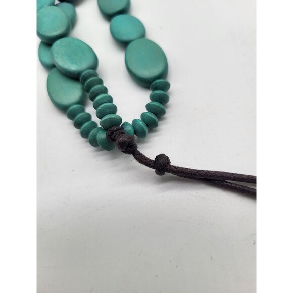SYLCA DESIGNS Multi Strand Colorful Turquoise Wood Block Adjustable Necklace - Picture 6 of 6